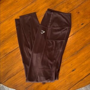 Brown Gymshark pocket leggings